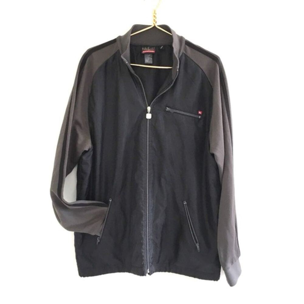 Quiksilver gray performance bomber jacket L EUC